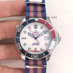 Copy Omega Seamaster GMT Nylon Strap White Dial Watch